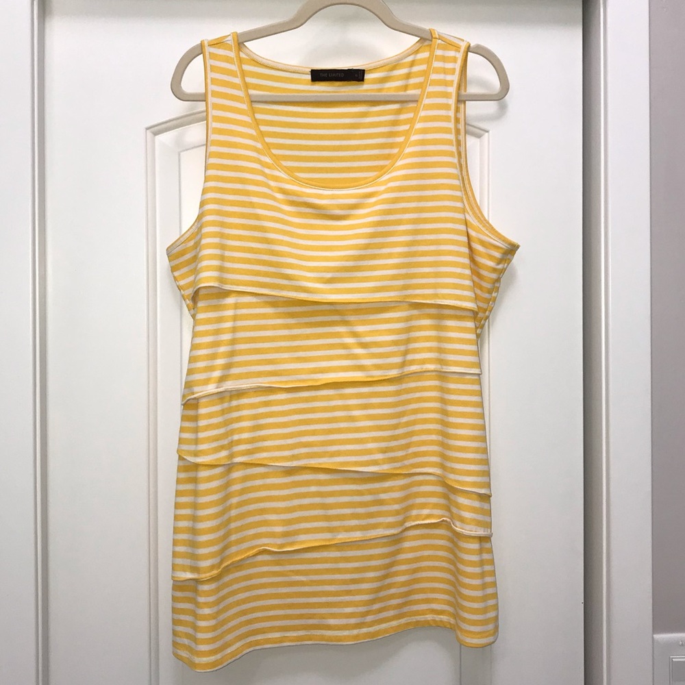 Yellow & White Striped Tank Top - The Limited XL